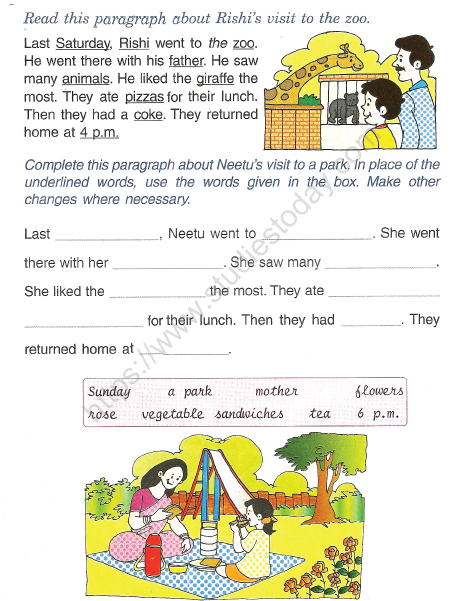 picture composition worksheet exercises for class 2 examples with